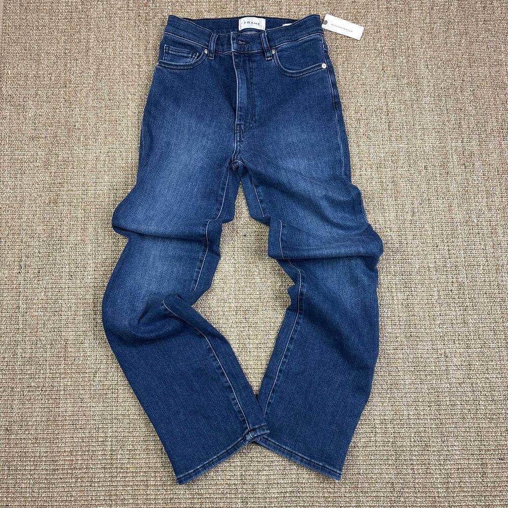 🖤 NWT Frame Le Sleek High Rise Straight Jeans | Size 25 | Medium Wash